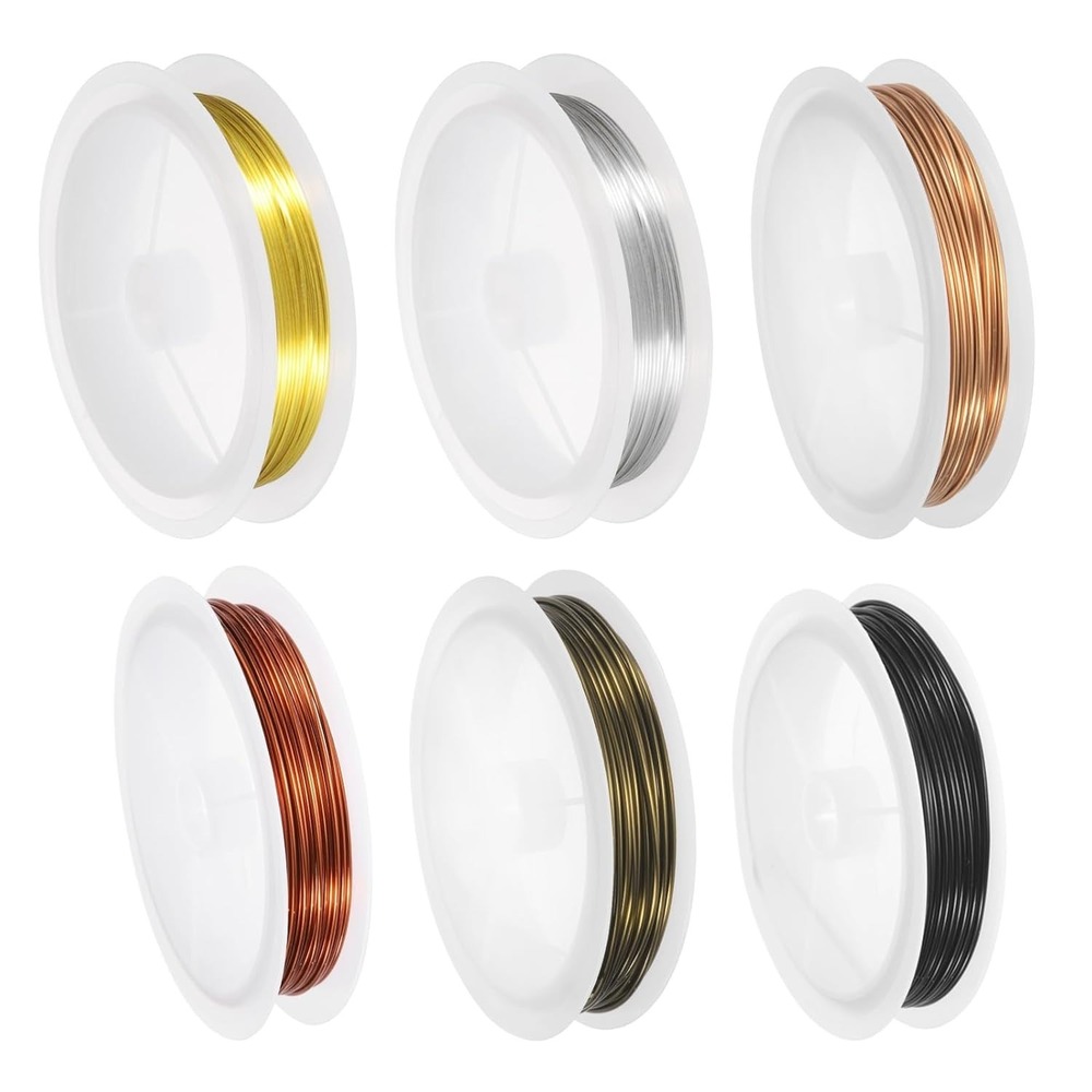 MECCANIXITY 6PCS 20 Gauge Copper Jewelry Wire Tarnish Resistant 16FT Spools